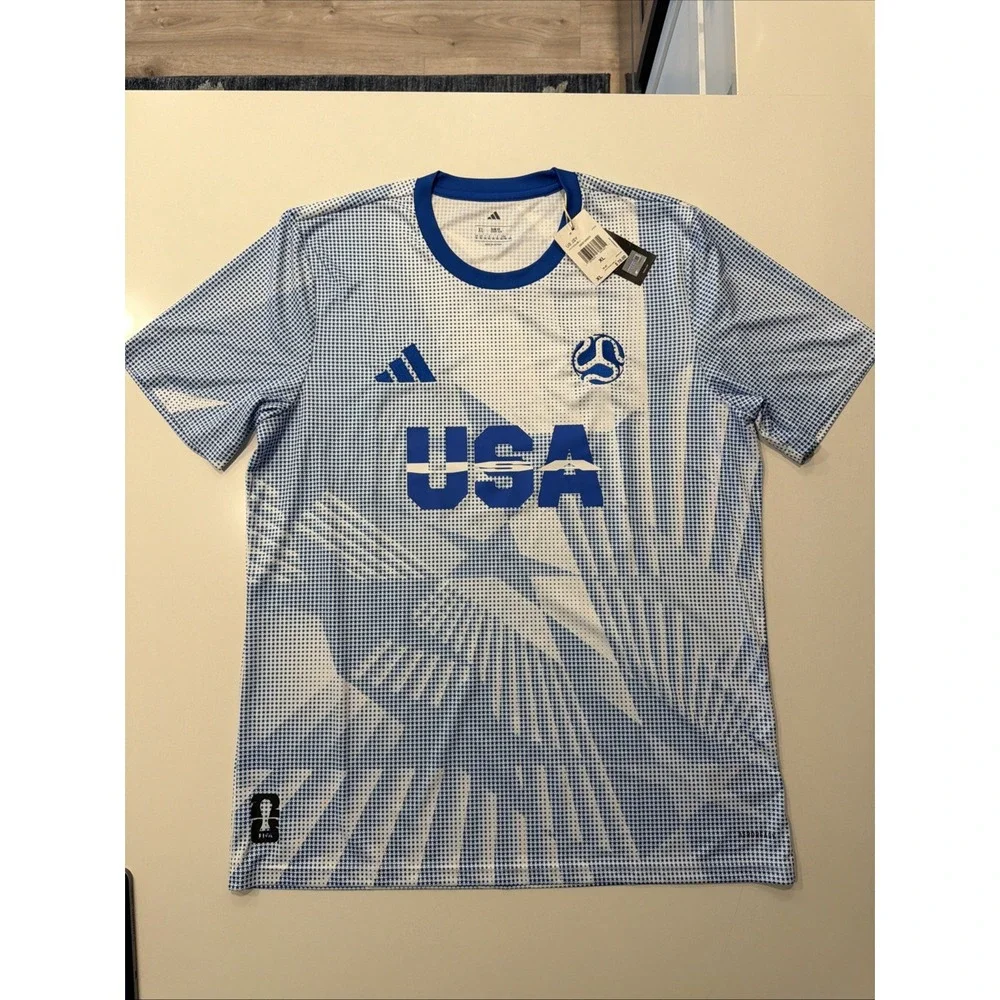 Adidas USMNT 2026 FIFA World Cup USA Jersey White Blue JI7635 Mens XL